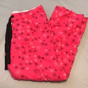 Pink snowflake sleep pants